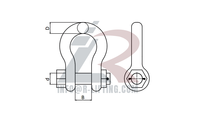 Australian Type Drop Forged Safety Bolt Bow Shackle